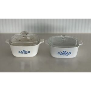 VTG Corning Ware Blue Cornflower C-24 Casserole Dishes